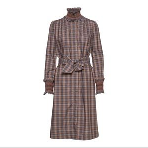 NWT Britt Sisseck Arielle army check long dress